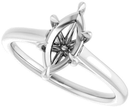 Sužadėtuvių Žiedas „Claw-Pong“ 14k white gold Marquise 10mm x 5mm (5)
