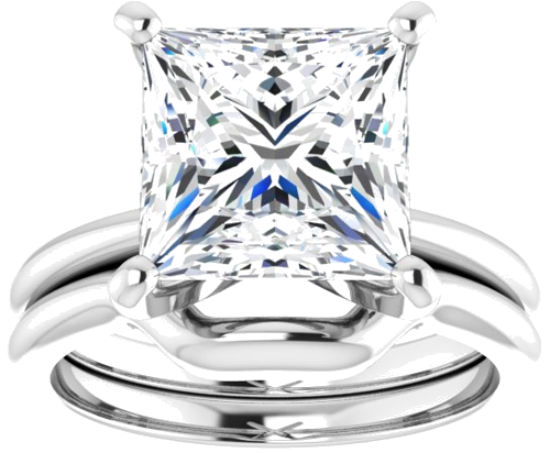 Sužadėtuvių Žiedas „Solitaire“ 14k white gold Square 9mm (8)