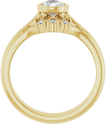 Sužadėtuvių Žiedas „Bezel-Set“ 14k yellow gold Pear 7mm x 5mm (6)