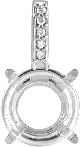 Pakabukas „Round 4-Prong Accented“ 14k white gold Round 8mm (1)