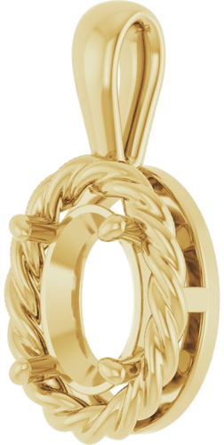 Pakabukas „Rope“ 585 Geltonojo Aukso Oval 8mm x 6mm (2)