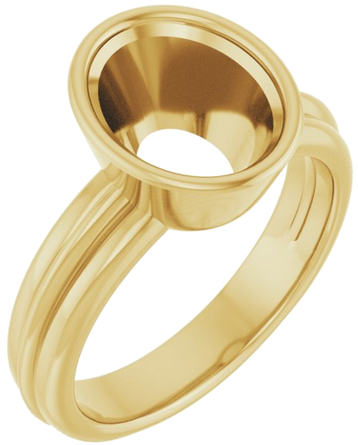 Sužadėtuvių Žiedas „Bezel-Set Solitaire“ 585 Geltonojo Aukso Oval 10mm x 8mm (1)