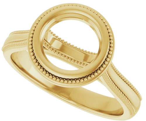 14K Yellow 7.4 mm Round Engagement Ring Mounting (5)
