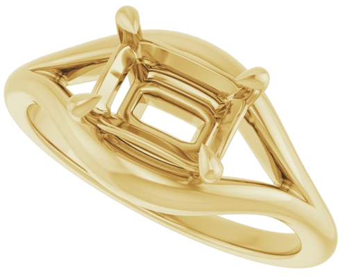 Sužadėtuvių Žiedas „Claw-Prong Solitaire“ 14k yellow gold Emerald 7.5mm x 5.5mm (5)