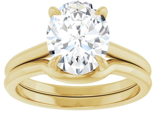 Sužadėtuvių Žiedas „Solitaire“ 585 Geltonojo Aukso Oval 10mm x 8mm (8)