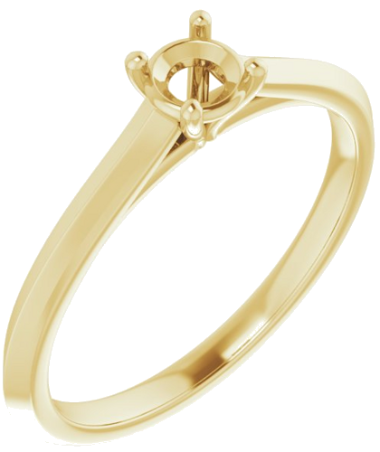 Sužadėtuvių Žiedas „Claw-Prong“ 10k yellow gold Round 4.1mm (1)