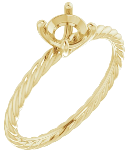 Sužadėtuvių Žiedas „Solitaire Rope“ 14k yellow gold Round 5.8mm (1)