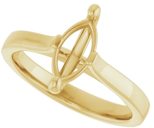 14K Yellow 10x5 mm Marquise Engagement Ring Mounting (5)