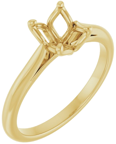 14K Yellow  8x6 mm Oval Solitaire Engagement Ring Mounting (1)