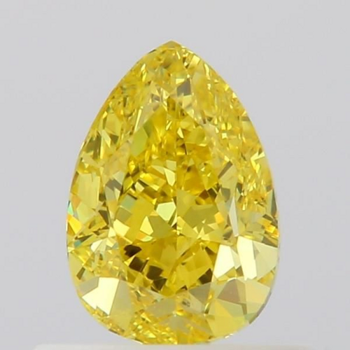 0.6 carat Fancy Vivid Yellow-VVS1 Natūralus Pear Deimantas (1)