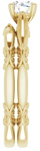 Sužadėtuvių Žiedas „Solitaire Sculptural“ 14k yellow gold Round 5.2mm (9)