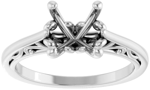 Sužadėtuvių Žiedas „Solitaire“ 14k white gold Oval 9mm x 7mm (3)