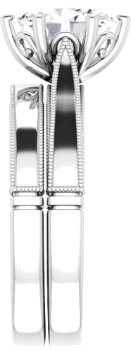 14K White  9x7 mm Oval Solitaire Engagement Ring Mounting (9)