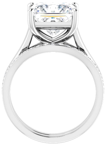 14K White 9 mm Square Solitaire Engagement Ring Mounting (7)