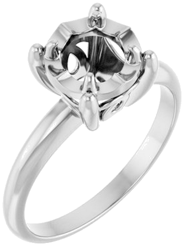 Sužadėtuvių Žiedas „Illusion Solitaire“ 14k white gold Round 6.5mm (1)