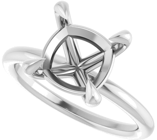 Sužadėtuvių Žiedas „Claw-Prong Solitaire“ 14k white gold Cushion 9mm (5)