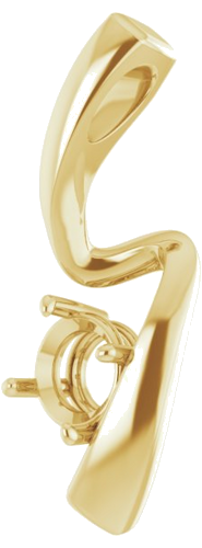 14K Yellow  5.2 mm Round Pendant Mounting (2)