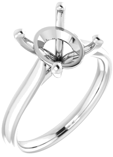 Sužadėtuvių Žiedas „Solitaire“ 585 Baltojo Aukso Oval 11mm x 9mm (1)