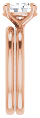 18K Rose  9x7 mm Oval Solitaire Engagement Ring Mounting (9)