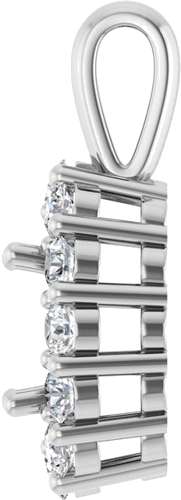 Pakabukas „Halo-Style“ 14k white gold Oval 7mm x 5mm (3)