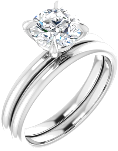 Platinum  7 mm Round Solitaire Engagement Ring Mounting (6)