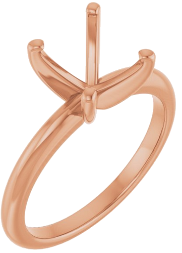 Sužadėtuvių Žiedas „Solitaire“ 585 Rožinis Aukso Oval 10mm x 8mm (1)