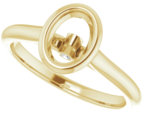 Sužadėtuvių Žiedas „Bezel-Set Accented“ 14k yellow gold Oval 7mm x 5mm (5)