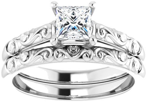 Sužadėtuvių Žiedas „Solitaire“ 950 Platinos Square 4.5mm (8)