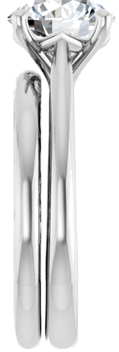 Sužadėtuvių Žiedas „Solitaire“ 585 Baltojo Aukso Round 8mm (9)