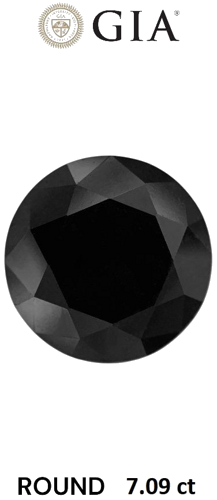 7.09 carat Fancy Black-VVS2 Excellent cut Natūralus Round Deimantas (1)
