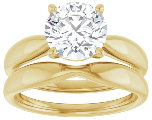 Sužadėtuvių Žiedas 14k yellow gold Round 8mm (8)