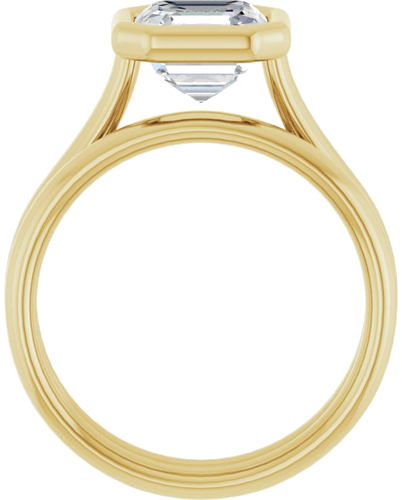 Sužadėtuvių Žiedas „Bezel-Set Solitaire“ 14k yellow gold Asscher 7mm (7)