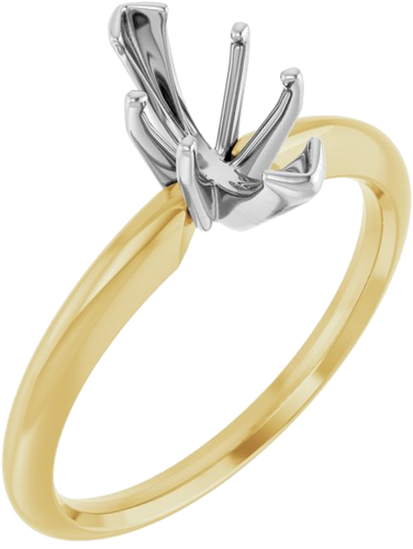 Sužadėtuvių Žiedas „V-End Solitaire“ 585 Baltojo Ir Geltonojo Aukso Marquise 10mm x 5mm (1)