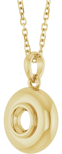 14K Yellow 4 mm Round Bezel-Set Puffy 16-18  Necklace  Mounting (2)