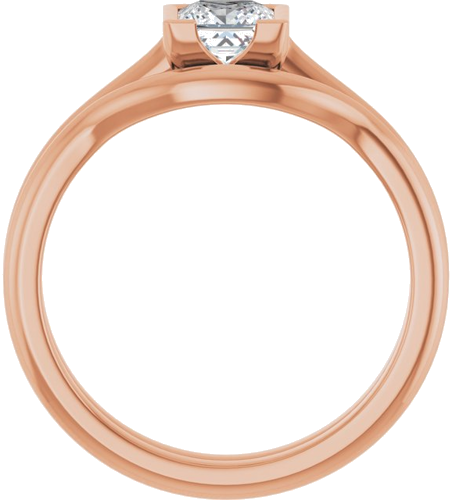 Sužadėtuvių Žiedas „Half-Bezel Solitaire“ 14k rose gold Square 4.5mm (7)