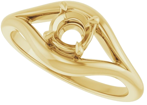 Sužadėtuvių Žiedas „Claw-Prong Solitaire“ 14k yellow gold Round 5.2mm (5)