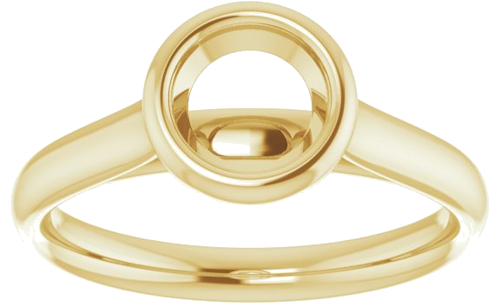 14K Yellow  6 mm Round Solitaire Engagement Ring Mounting (3)