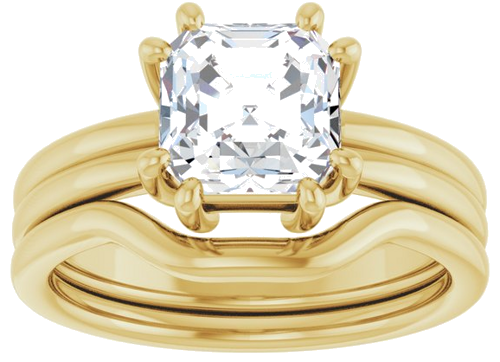 Sužadėtuvių Žiedas „Solitaire“ 14k yellow gold Asscher 7mm (8)