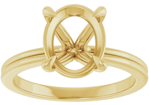 Sužadėtuvių Žiedas „Claw-Prong Solitaire“ 14k yellow gold Oval 10mm x 8mm (3)