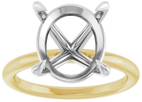 Sužadėtuvių Žiedas „Claw-Prong Solitaire“ 14k yellow/white gold Oval 13mm x 11mm (3)