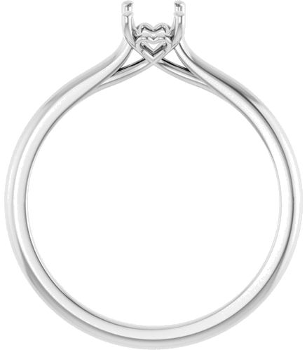 14K White  6x4 mm Emerald Solitaire Engagement Ring Mounting (2)