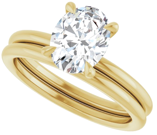 Sužadėtuvių Žiedas „Claw-Prong Solitaire“ 14k yellow gold Oval 8.5mm x 6.5mm (10)