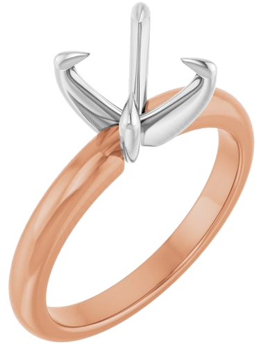 Sužadėtuvių Žiedas „Claw-Prong Solitaire“ 14k rose/white gold Round 8mm (1)
