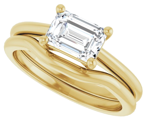 Sužadėtuvių Žiedas „Solitaire“ 14k yellow gold Emerald 7mm x 5mm (10)
