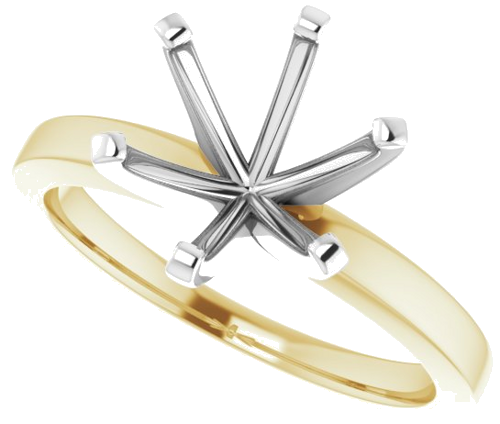 Sužadėtuvių Žiedas „Solitaire“ 14k yellow/white gold Round 9mm (5)