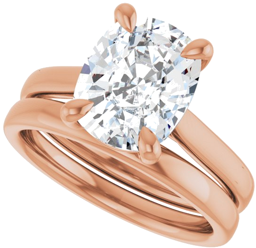 Sužadėtuvių Žiedas „Claw-Prong Solitaire“ 14k rose gold Elongated Cushion 10mm x 8mm (10)