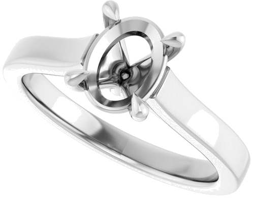 Sužadėtuvių Žiedas „Claw-Prong“ 14k white gold Oval 8mm x 6mm (5)