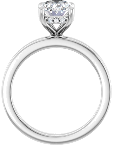Sužadėtuvių Žiedas „Hidden Halo-Style“ 14k white gold Oval 9mm x 7mm (7)