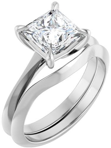 Sužadėtuvių Žiedas „Claw-Prong Solitaire“ 950 Platinos Square 6.5mm (6)