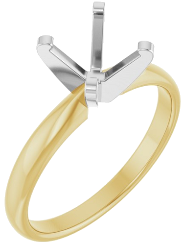 Sužadėtuvių Žiedas „Solitaire“ 14k yellow/white gold Square 5.5mm (1)